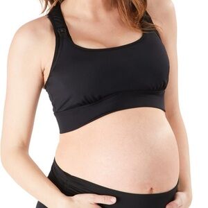 NWOT Belly Bandit Black Maternity Nursing Clip Down Sports Bra Size XL